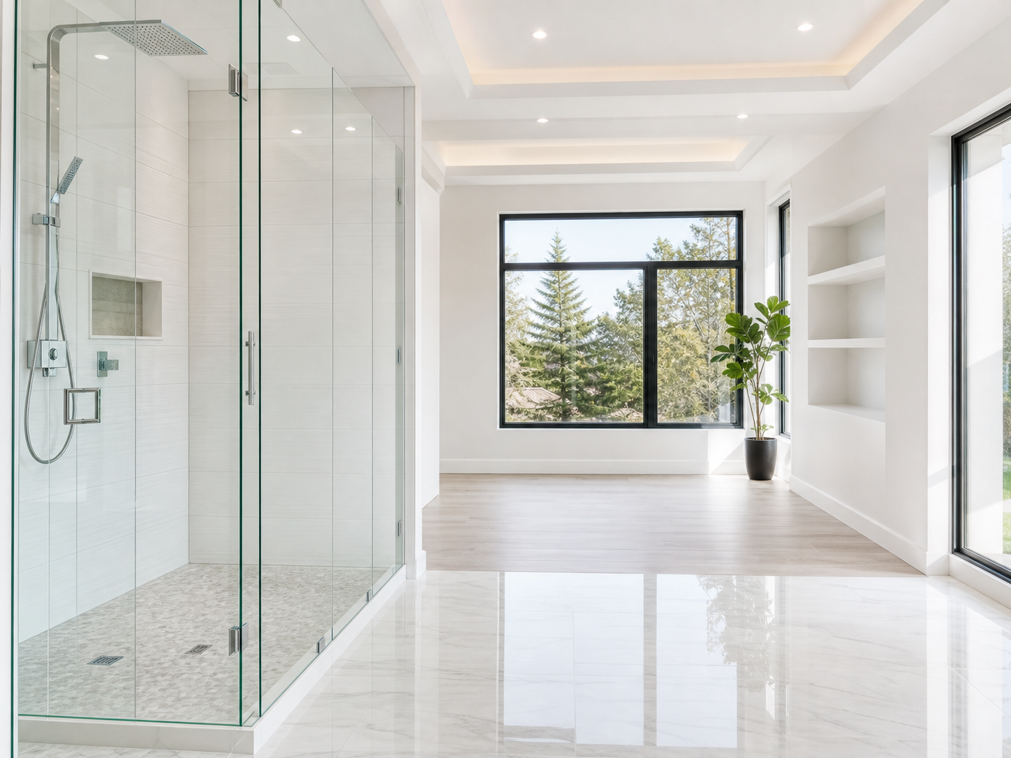 Bright clean room after construction